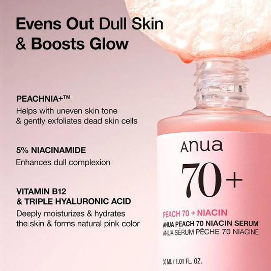 ANUA Peach 70% Niacinamide Face Serum 30ml - Beauty Icon - 