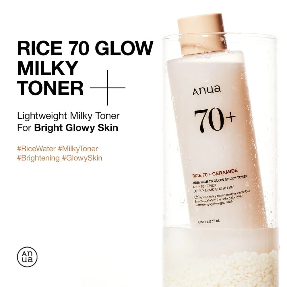 Anua Rice 70 + Ceramide Glow Milky Toner 250ml - Beauty Icon - 