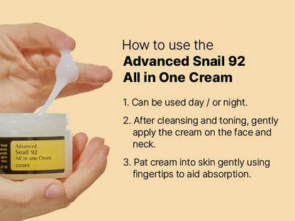 Cosrx Advanced Snail 92 All In One Cream 100g - Beauty Icon -Pakistan