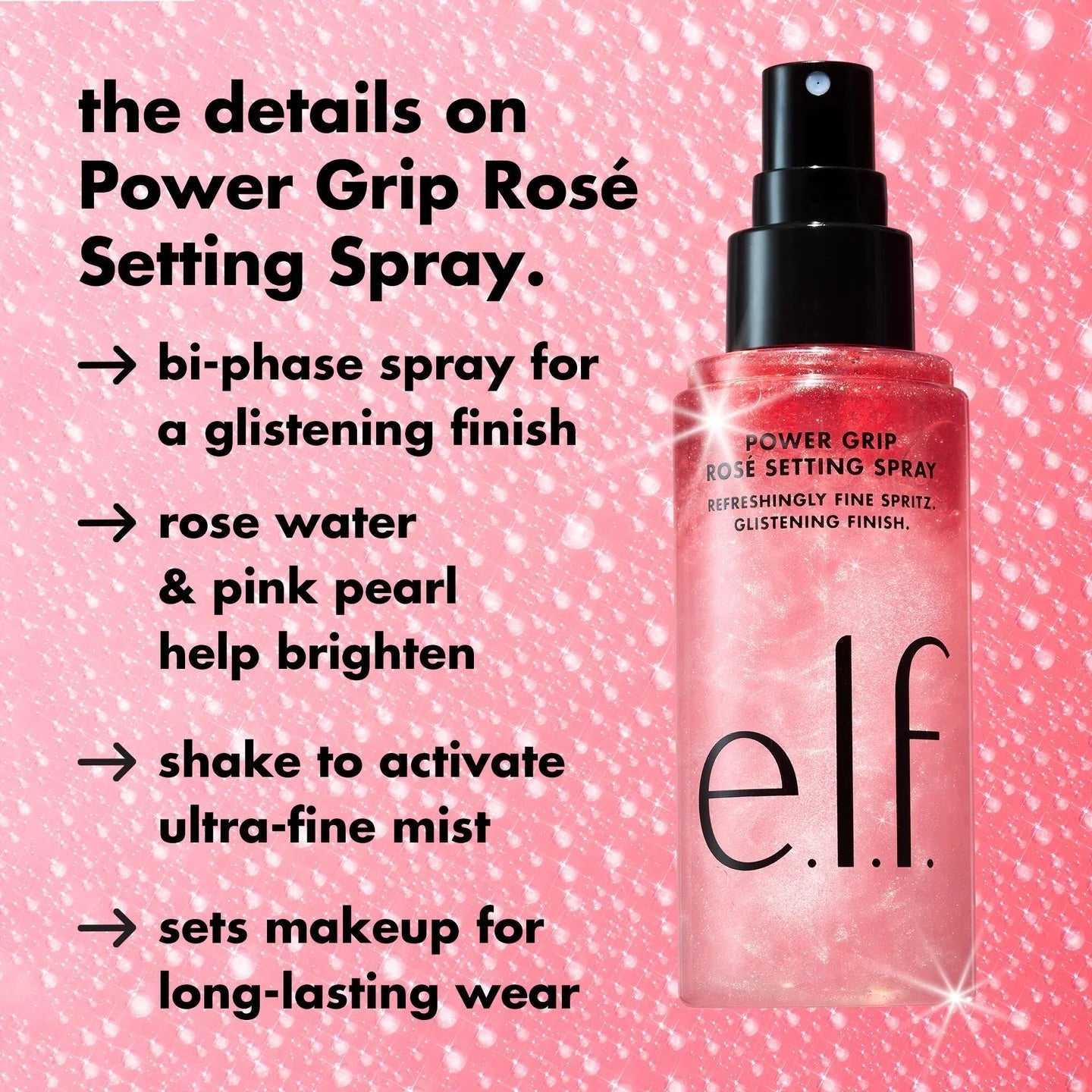 e.l.f. Power Grip Rosé Setting Spray - Beauty Icon -