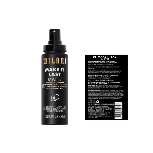 Milani Make It Last Matte Finish Setting Spray 60ml - Beauty Icon - 