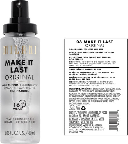 Milani Make It Last Original Setting Spray 60ml - Beauty Icon - 