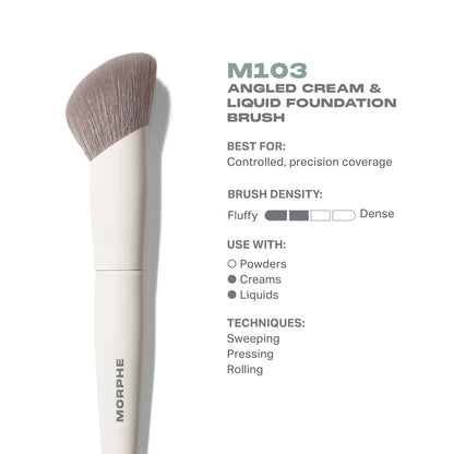 Morphe M103 Angled Cream & Liquid Foundation Brush Pakistan - Beauty Icon -