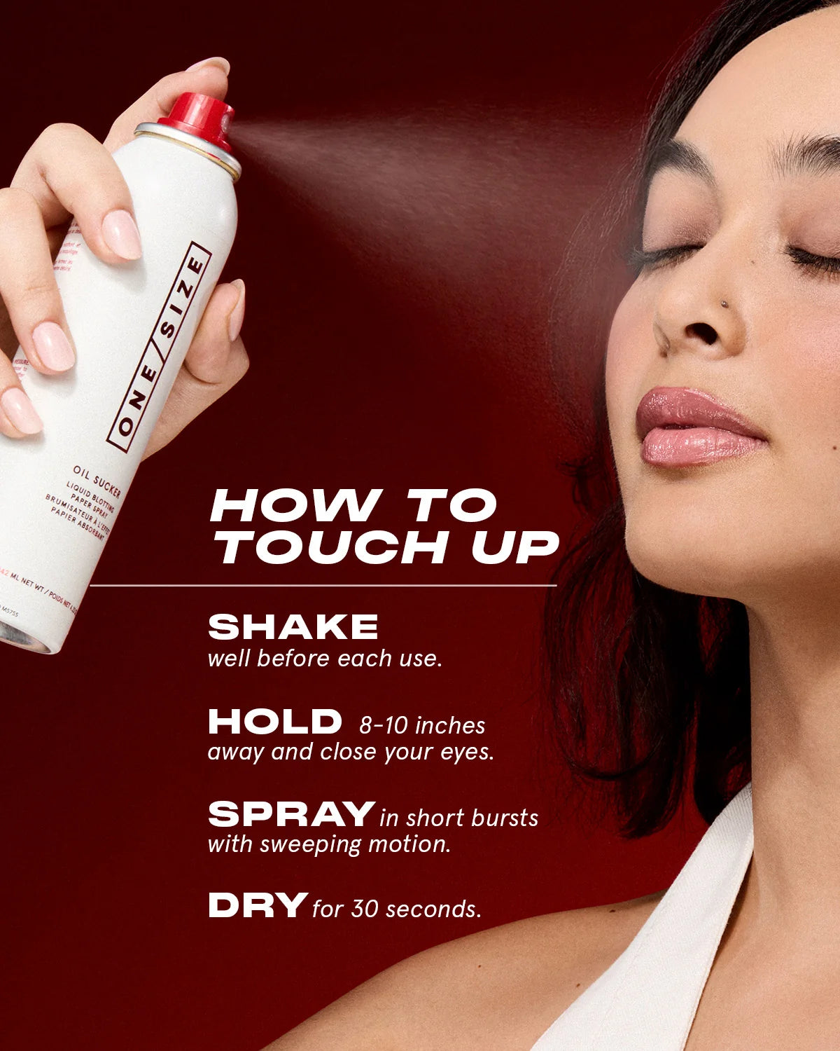 ONE SIZE Oil Sucker Liquid Blotting Paper Touch Up Spray (142ML)