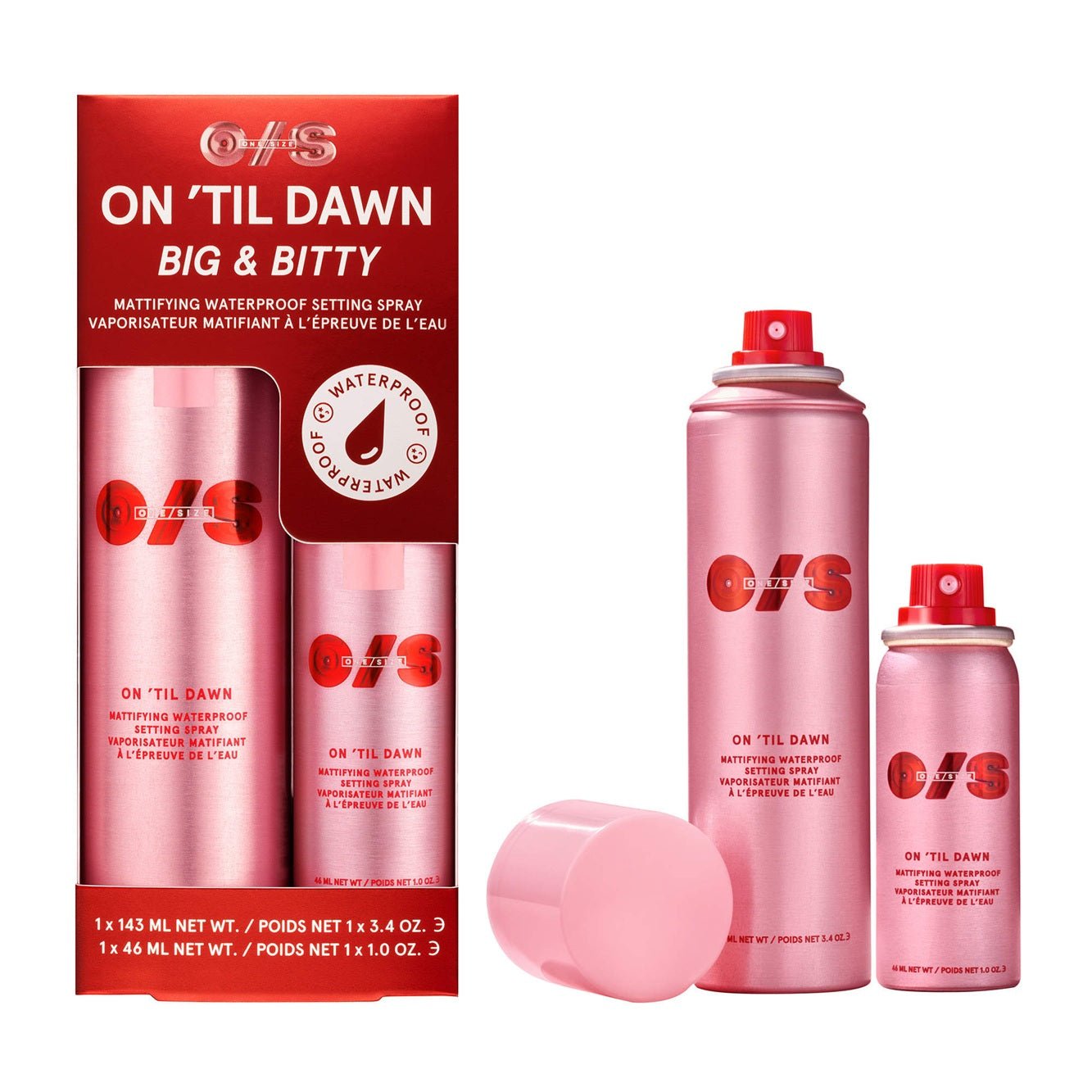 One Size Beauty On ‘Til Dawn Mattifying Waterproof Setting Spray Big & Bitty Duo - Beauty Icon - 