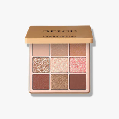 ABH Spice Mini Eyeshadow Palette open with warm shades