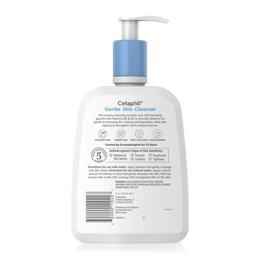 Cetaphil Gentle Skin Cleanser 473ml pump bottle