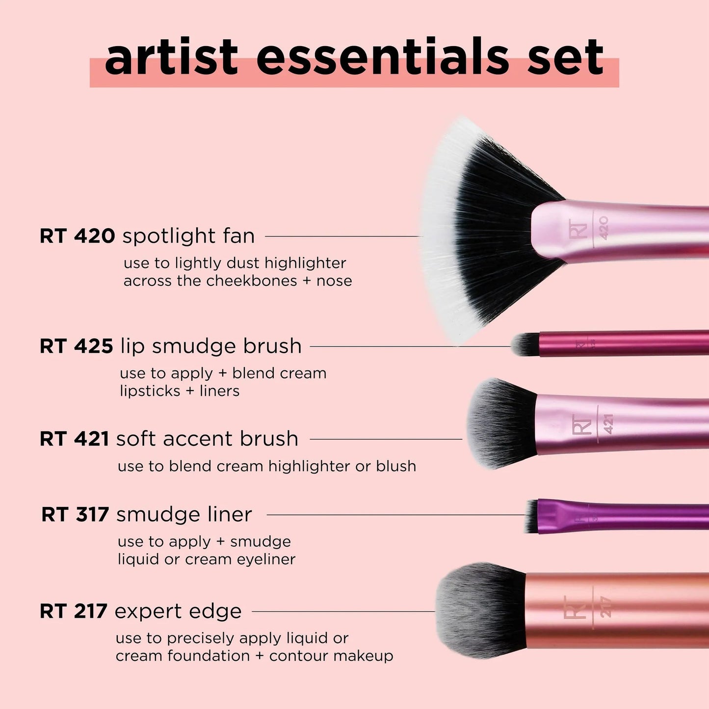 RT Artist Essentials Makeup Brush Set - Beauty Icon - 
