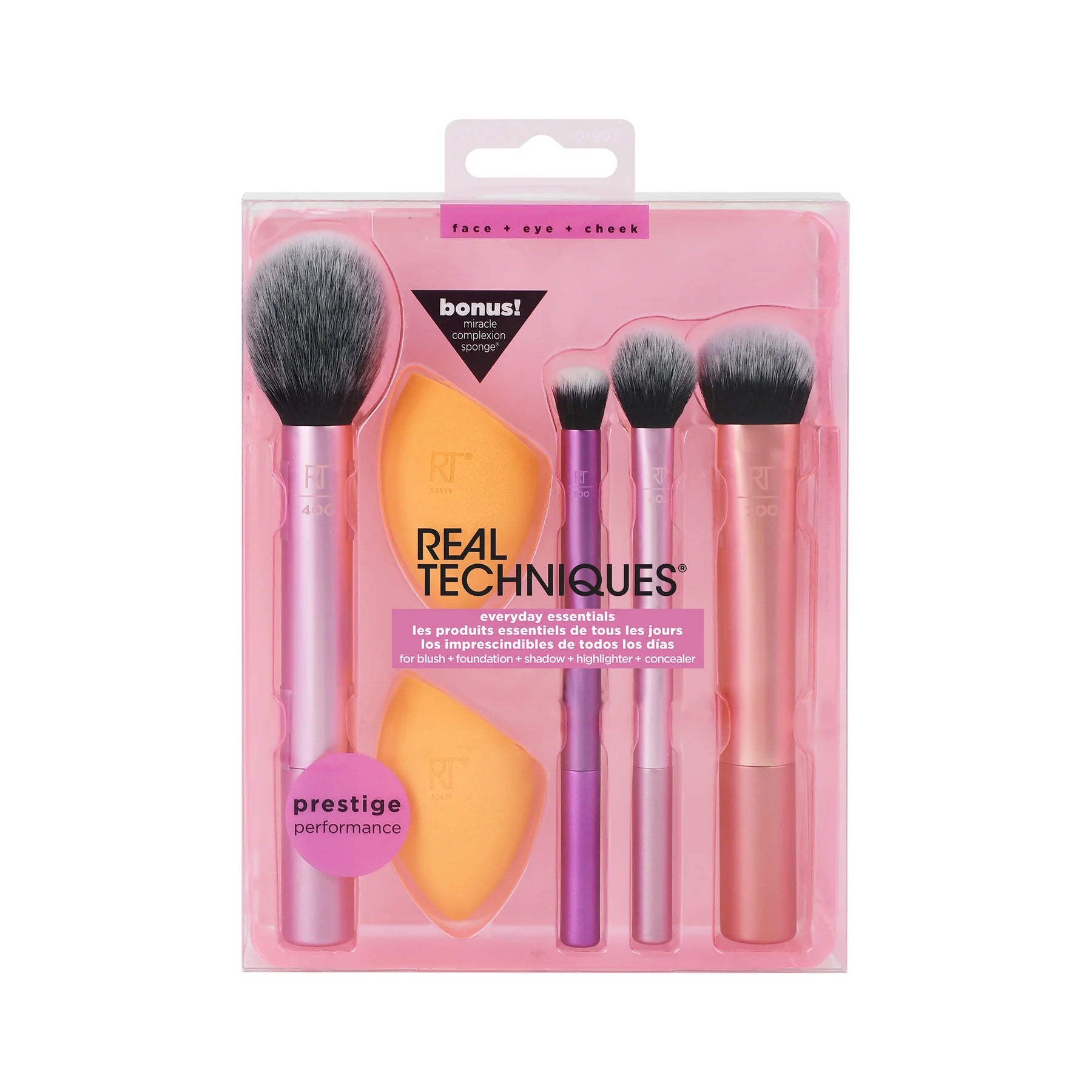 RT Everyday Essentials Makeup Brush Set with Sponge - Beauty Icon -