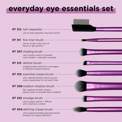 RT Everyday Eye Essentials Makeup Brush Set - Beauty Icon - 