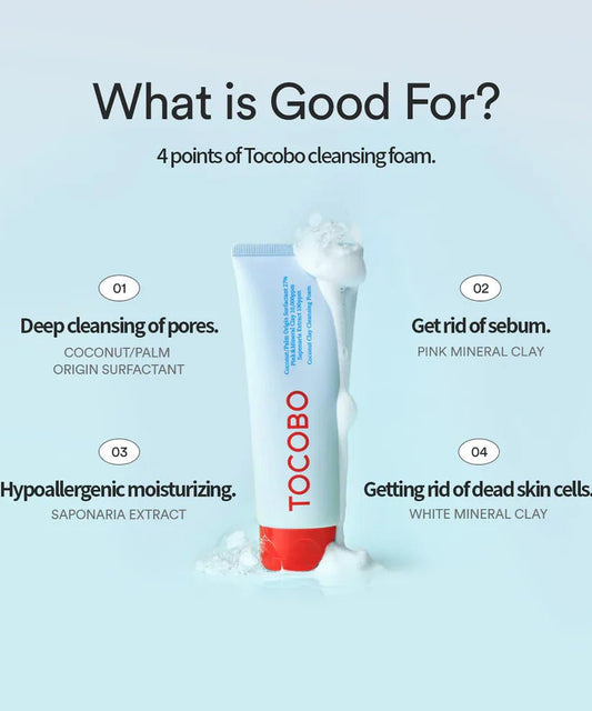 Tocobo Coconut Clay Face Cleansing Foam - Beauty Icon - 