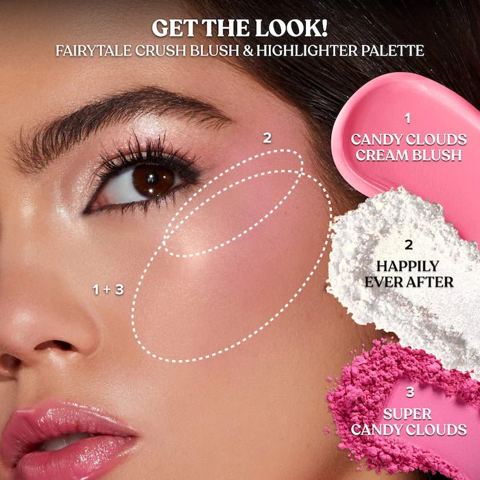 Too Faced Fairytale Crush Blush & Highlighter Palette Makeup Set - Beauty Icon - 