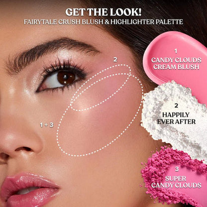 Too Faced Fairytale Crush Blush & Highlighter Palette Makeup Set - Beauty Icon - 