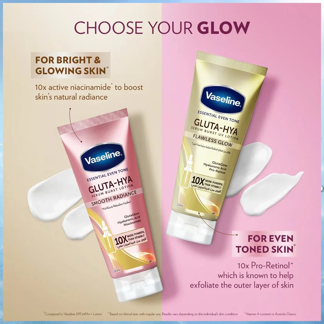 Vaseline Gluta - Hya Flawless Glow Serum - In - Lotion 200ml Pakistan - Beauty Icon - 