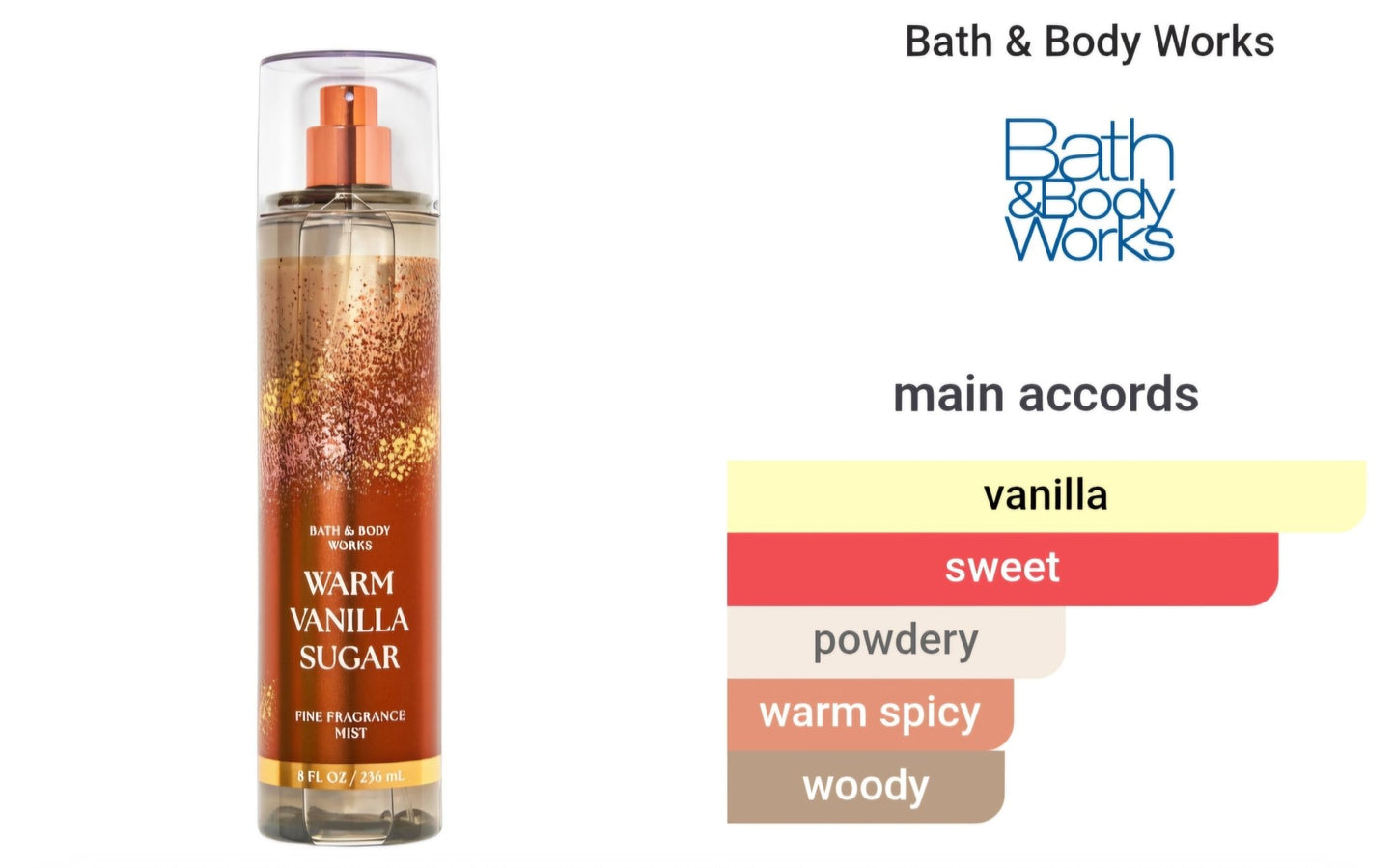 Warm Vanilla Sugar Fragrance Mist by bath and body works 236 ml - Beauty Icon - 